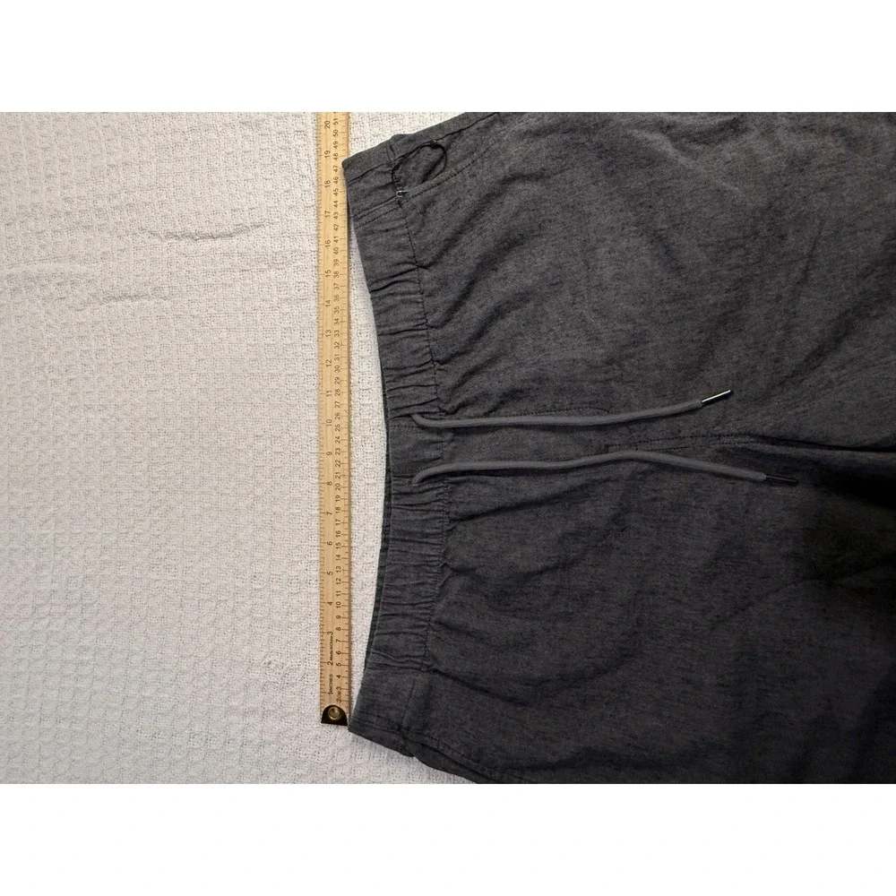 Express Men's Gray Chambray Drawstring Elastic‎ Waist Shorts Size XL
